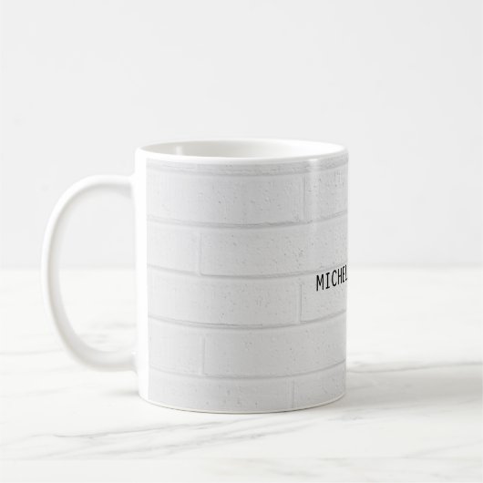 Mug Briques murales grises Conception Plaque lisible M (Gauche)