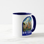 Mug Brisbane Australie Travel Art Vintage (Devant droit)