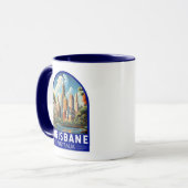 Mug Brisbane Australie Travel Art Vintage (Devant gauche)