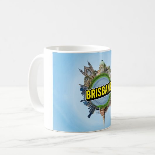 Mug Brisbane minuscule petite planète monument archite (Devant gauche)