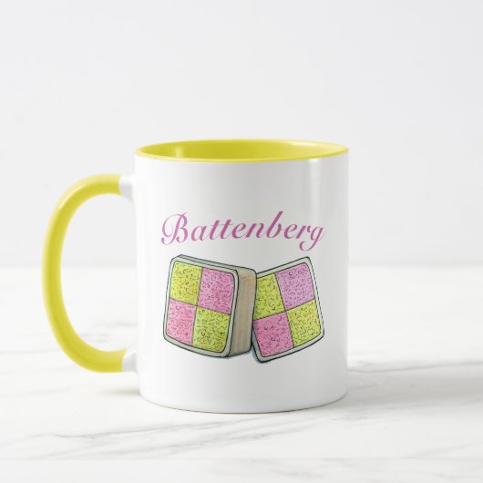 Mug British Battenberg Marzipan Sponge Cake UK Food (Gauche)