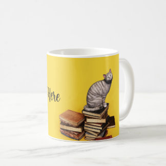Mug British Cat sur une pile de livres Serving Tray