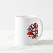 Mug British Flag Sunflower Distressed Design (Devant droit)