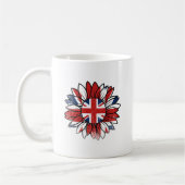 Mug British Flag Sunflower Distressed Design (Gauche)