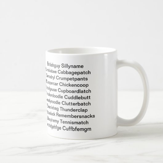 Mug Britishguy Sillyname, je veux dire Benoît (Droite)