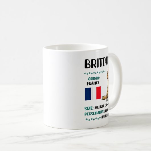 Mug Brittany Origin Funny Brittany Dog Lover (Devant droit)