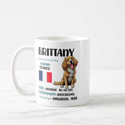 Mug Brittany Origin Funny Brittany Dog Lover (Gauche)
