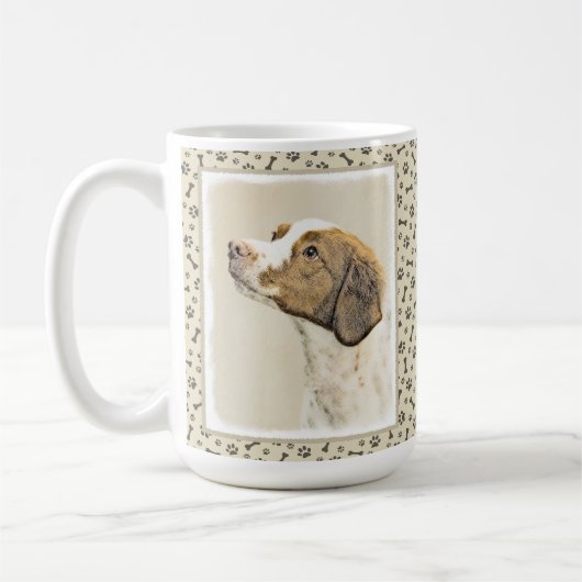 Mug Brittany Peinture - Cute Original Chien Art (Gauche)