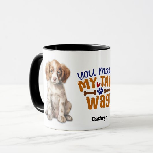 Mug Brittany Puppy Chien Vous Faites Mon Wag De Queue (Devant gauche)