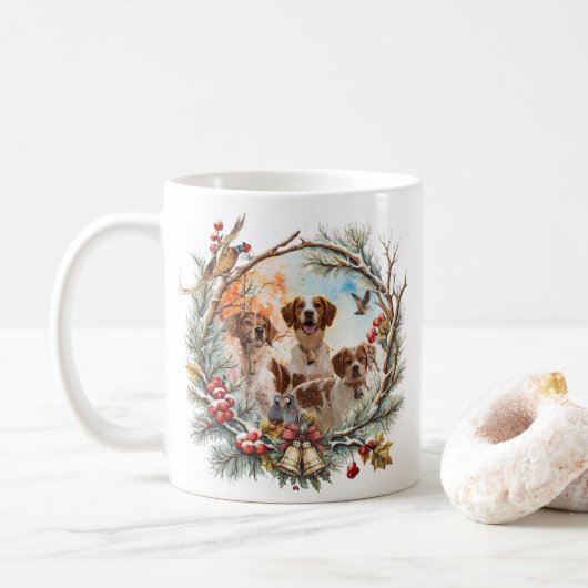 Mug  Brittany Spaniel (Avec donut)
