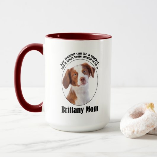 Mug Brittany Spaniel Maman (Avec donut)