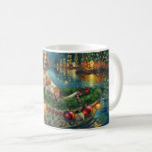 Mug Brittany Spaniel Noël Festive Voyage (Devant droit)