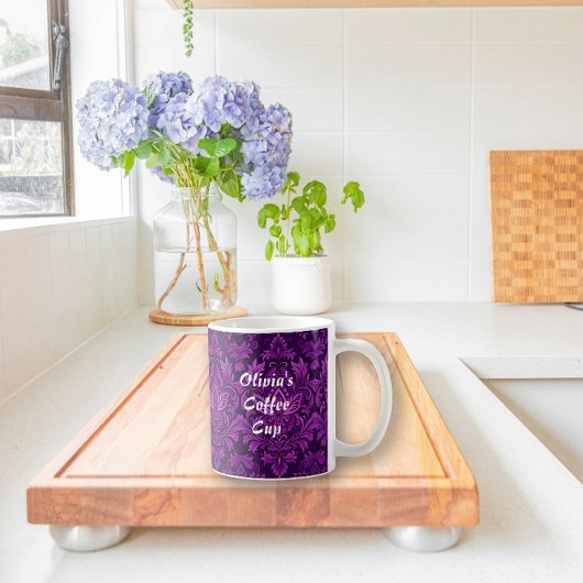 Mug Brocade violet foncé (multi-Motif)