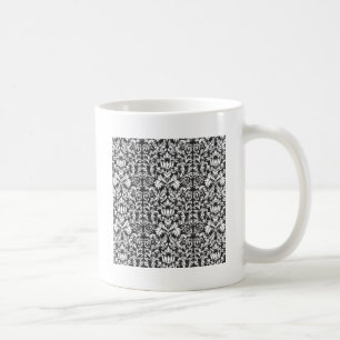 Mug Brocard de dentelle en damas noir et blanc vintage