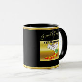 Mug Broches de quilles et boule avec le mot STRIKEOLOG (Devant droit)