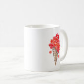 Mug Brochure de cône de crème glacée Roses rouges (Devant droit)