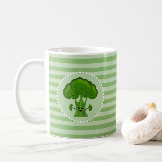 Mug Brocoli vert heureux (Avec donut)