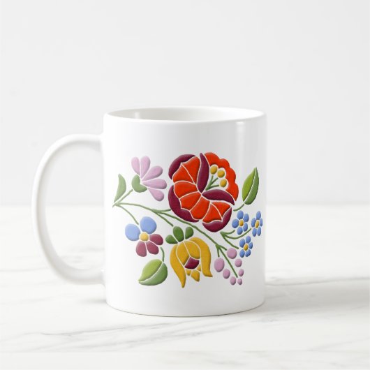 Mug Broderie de Kalocsa - art populaire hongrois (Gauche)