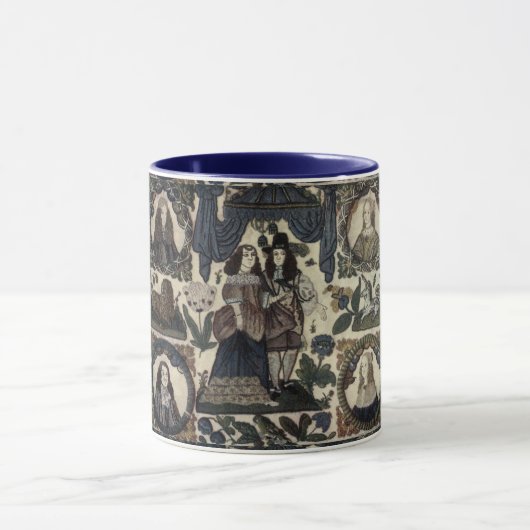 Mug Broderie de perles Charles II et Sa Reine (Centre)