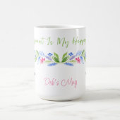 Mug Broderie Fleurie Aquarelle Endroit Heureux NOM (Centre)