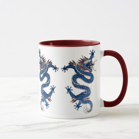 Mug Broderie orientale bleue de Chinois d'antiquité de (Droite)