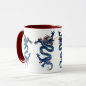 Mug Broderie orientale bleue de Chinois d'antiquité de (Devant gauche)