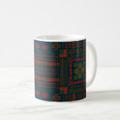 Mug Broderie palestinienne Tatreez rouge vert 5 Motif (Devant droit)