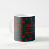 Mug Broderie palestinienne Tatreez rouge vert 5 Motif (Devant gauche)