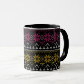 Mug Broderie point de croix Noël joyeux sweat hideux (Devant droit)