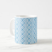 Mug Broderie ukrainienne bleu Vyshyvanka (Devant gauche)