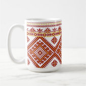 Mug Broderie Ukrainienne Classique Croix Rouge (Gauche)
