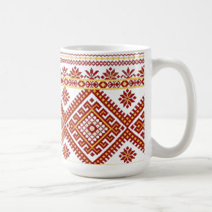 Mug Broderie Ukrainienne Classique Croix Rouge