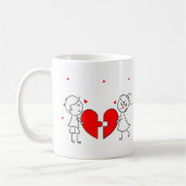 Mug Broken Heart Couple Sad Love Cartoon Valentine (Gauche)