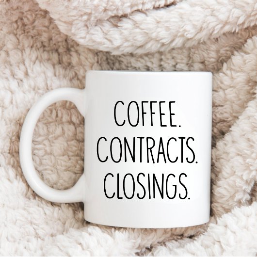 Mug BROKER Agent immobilier CONTRATS DE CAFÉ FERMER