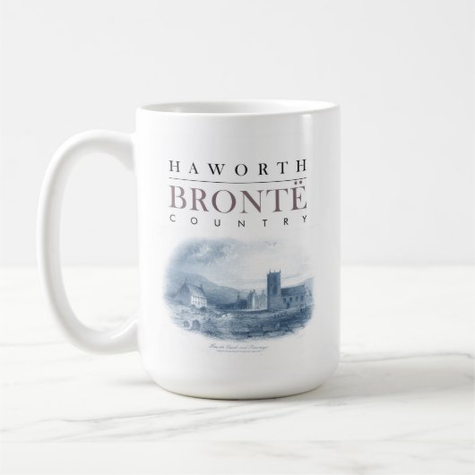 Mug Bronte Country avec Haworth Church et Parsonage (Gauche)