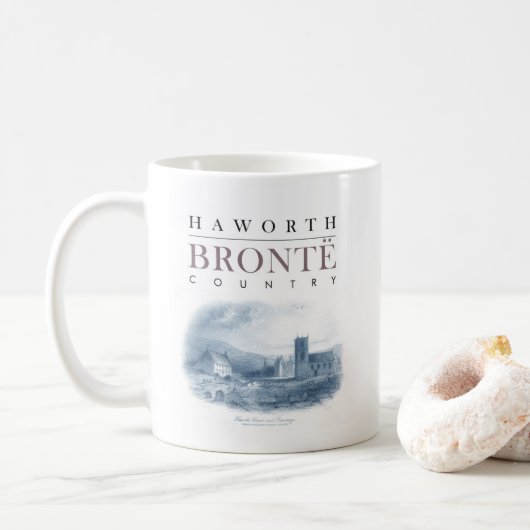 Mug Bronte Country avec Haworth Church et Parsonage (Avec donut)