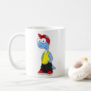 Mug Brontosaurus Habillé De Vêtements Hip hop.