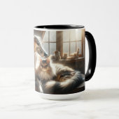 Mug bronzage de chien et de chat ensemble. (Devant droit)