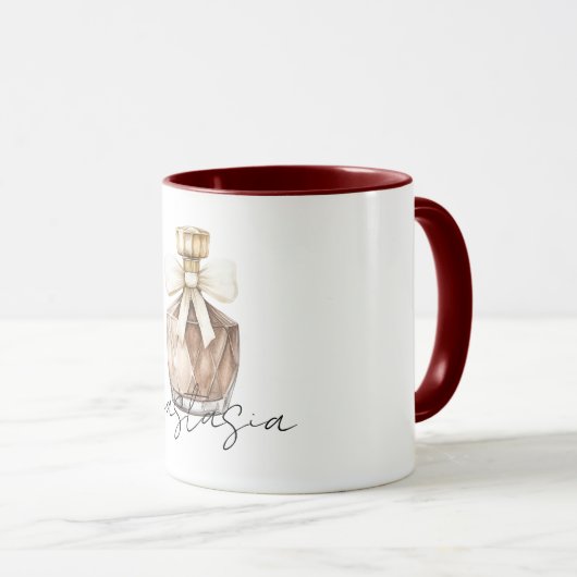 Mug Bronze Perfume Bottle Cream Bow (Devant droit)
