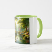 Mug Brook de printemps avec canards/fleurs (Devant droit)