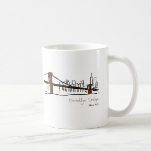 Mug Brooklyn bridge New york illustration au trait
