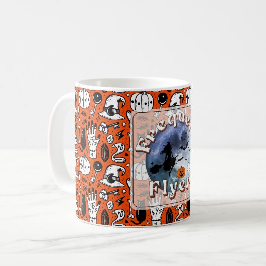 Mug Broomstick pour sorcière Halloween Circulaire fréq (Devant gauche)