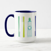 Mug Brosse à dents dentifrice mignonne  (Gauche)