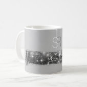 Mug Brosse Argent Stardust, Monogramme/Nom, Gris (Devant gauche)