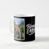 Mug Brosse de script Bonus Maman Deux Photo Noir et Bl (Devant gauche)
