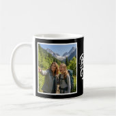 Mug Brosse de script Bonus Maman Deux Photo Noir et Bl (Gauche)