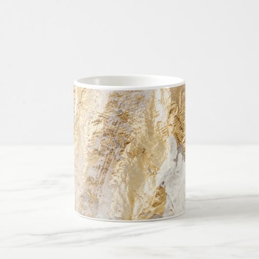 Mug Brosse d'or blanc à texture peinte. (Centre)