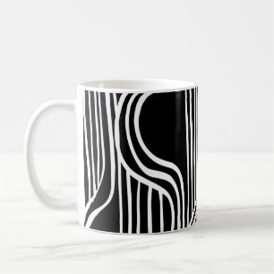 Mug Brosse le motif de grunge. Vintage blanc et noir.