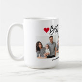 Mug Brosse moderne Coeurs de script Best Papa Ever 3 p (Gauche)
