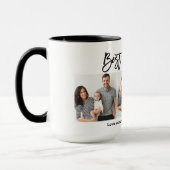 Mug Brosse moderne Script 3 photo Meilleur papa jamais (Gauche)